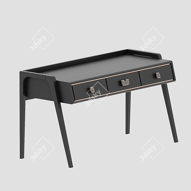 Spacious Modern Desk: 148cm x 59.5cm x 79cm 3D model image 1