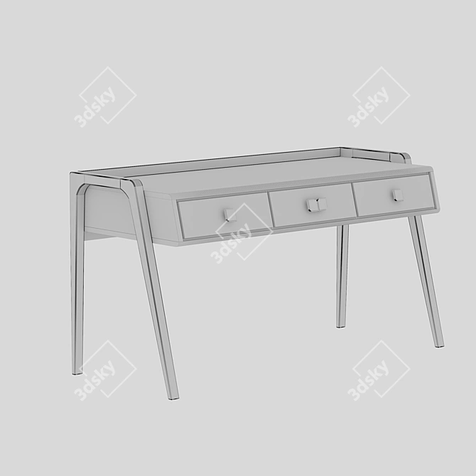 Spacious Modern Desk: 148cm x 59.5cm x 79cm 3D model image 4