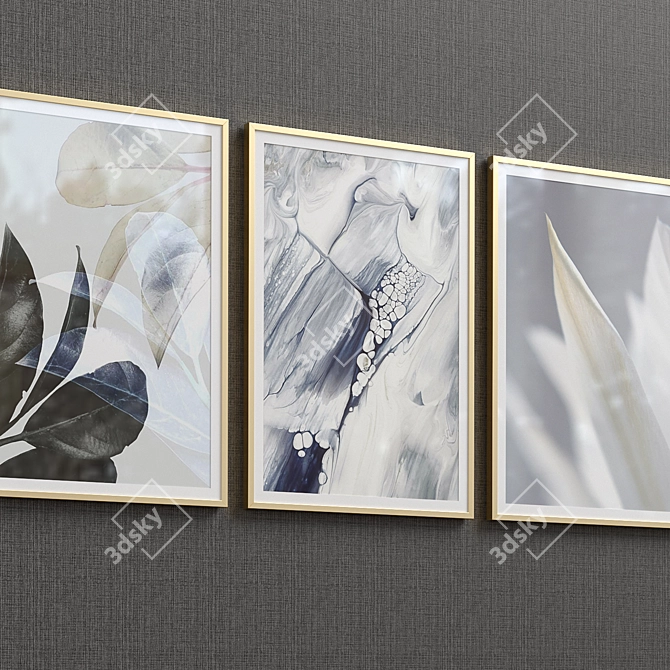 Soft Neutral Abstract Wall Art 3D model image 2