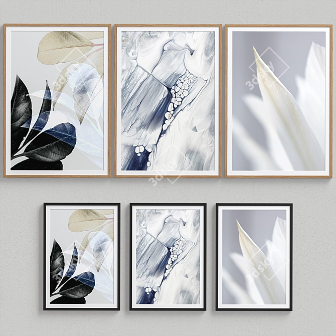 Soft Neutral Abstract Wall Art 3D model image 3