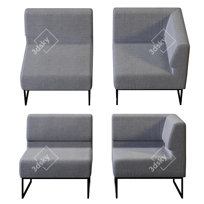 Richman Lounge Sofa: Elegant and Comfortable 3D model image 1