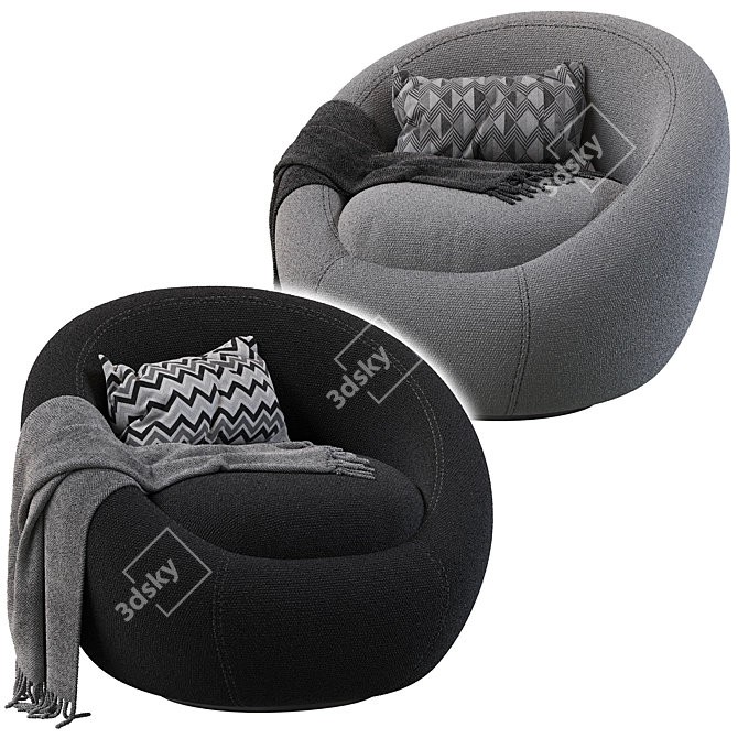 Cozy Swivel Chair: Stylish and Functional 3D model image 1