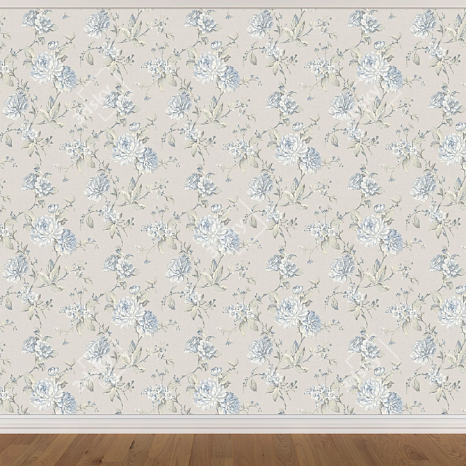 Seamless Wallpaper Set: 3 Colors 3D model image 2