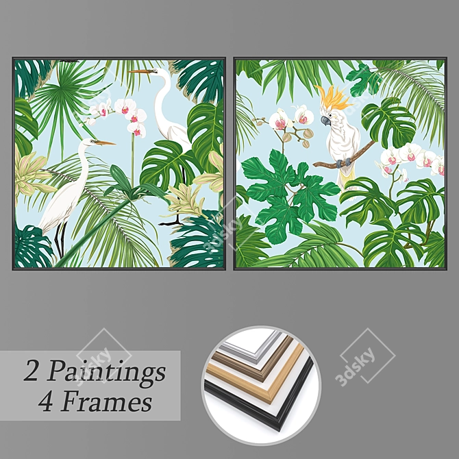 Versatile Set of Wall Paintings 3D model image 1