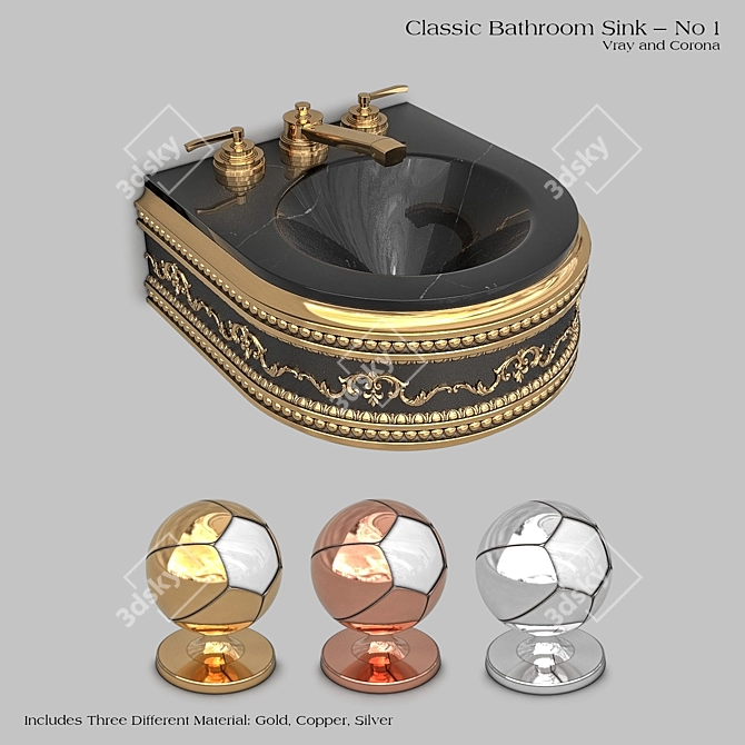 Vintage Wash Basin 3D model image 1