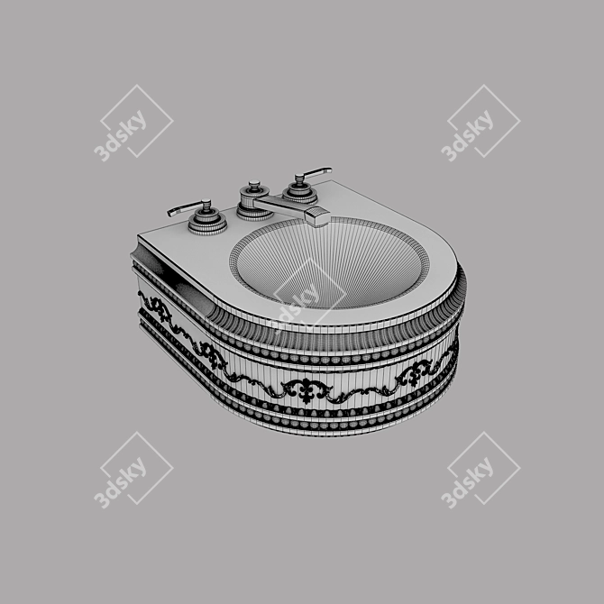 Vintage Wash Basin 3D model image 4