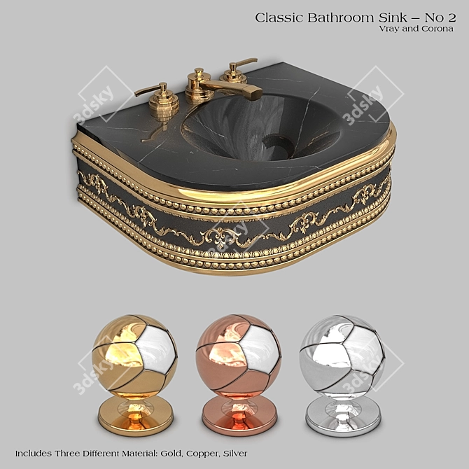 Classic Wash Basin - Vray/Corona - FBX Files 3D model image 1