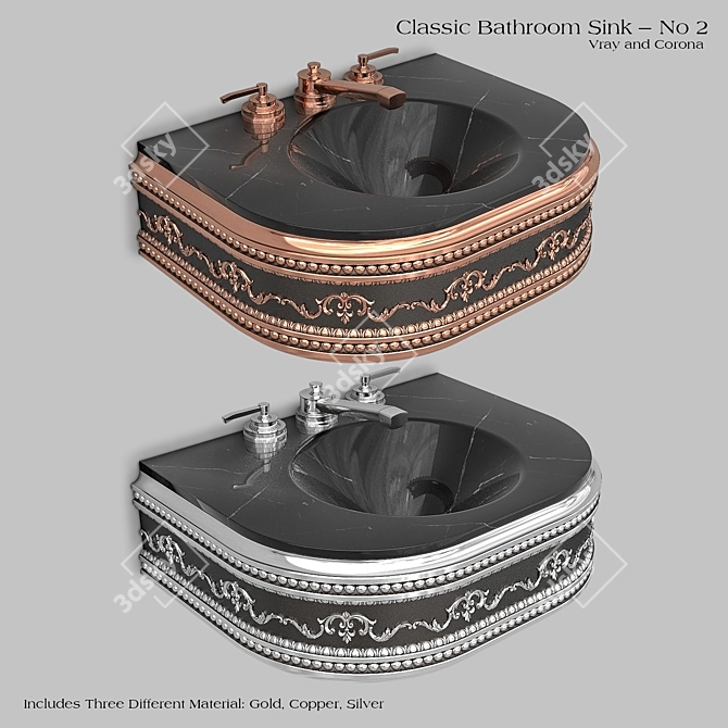 Classic Wash Basin - Vray/Corona - FBX Files 3D model image 2