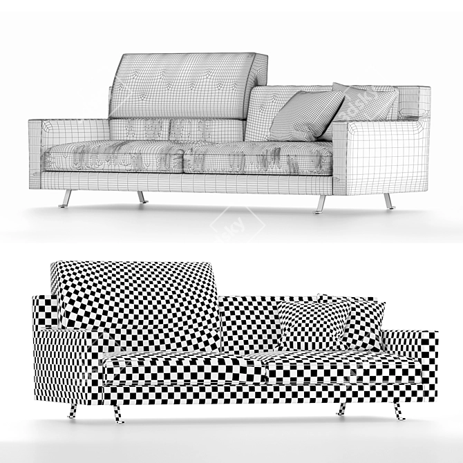 Sleek Contemporary Sofa 3D model image 2