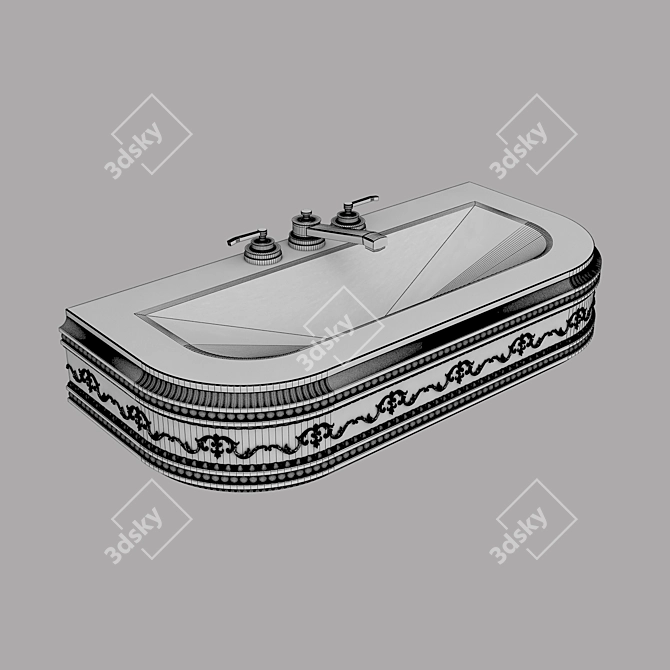  Elegant Wash Basin Set 3D model image 4