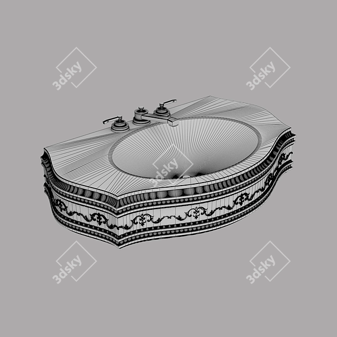 Elegant Wash Basin Set 3D model image 4