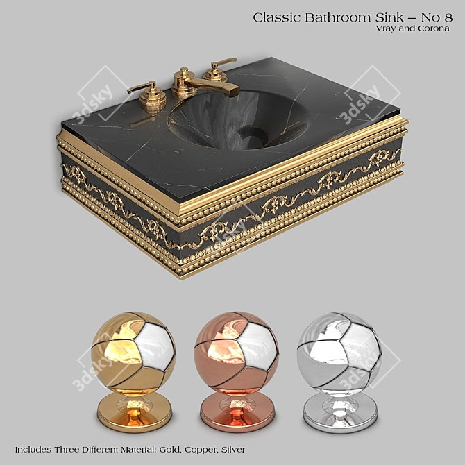 Premium Wash Basin Set_3D Modeling 3D model image 1