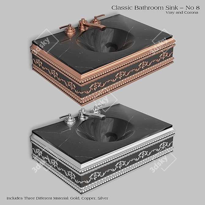 Premium Wash Basin Set_3D Modeling 3D model image 2