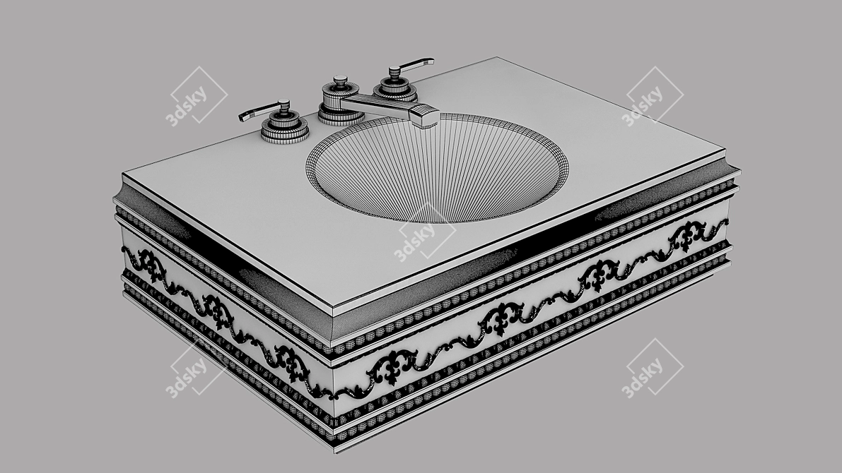 Premium Wash Basin Set_3D Modeling 3D model image 3