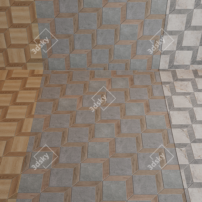 Stylish Hexagonal Ceramic Tiles - Kerama Marazzi Punto 3D model image 3