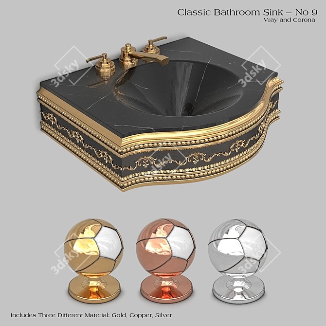 Elegant Wash Basin | FBX Files 3D model image 1