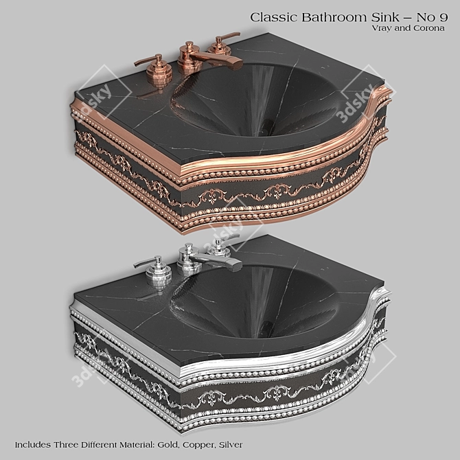 Elegant Wash Basin | FBX Files 3D model image 2