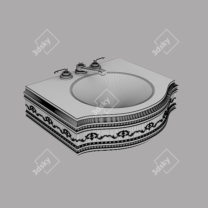 Elegant Wash Basin | FBX Files 3D model image 4