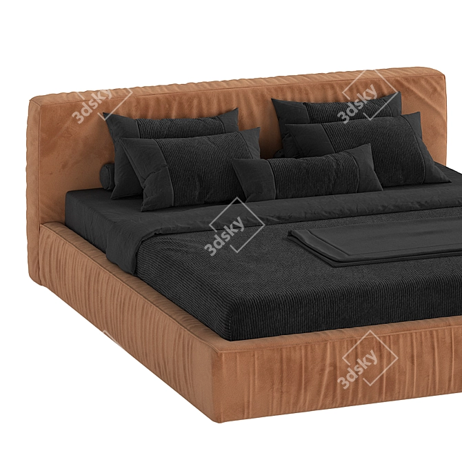 Jupiter Slim Bed: Comfy Camel Elegance 3D model image 3