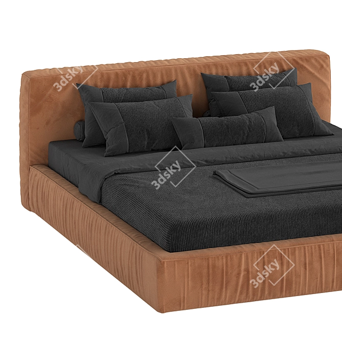 Jupiter Slim Bed: Comfy Camel Elegance 3D model image 8