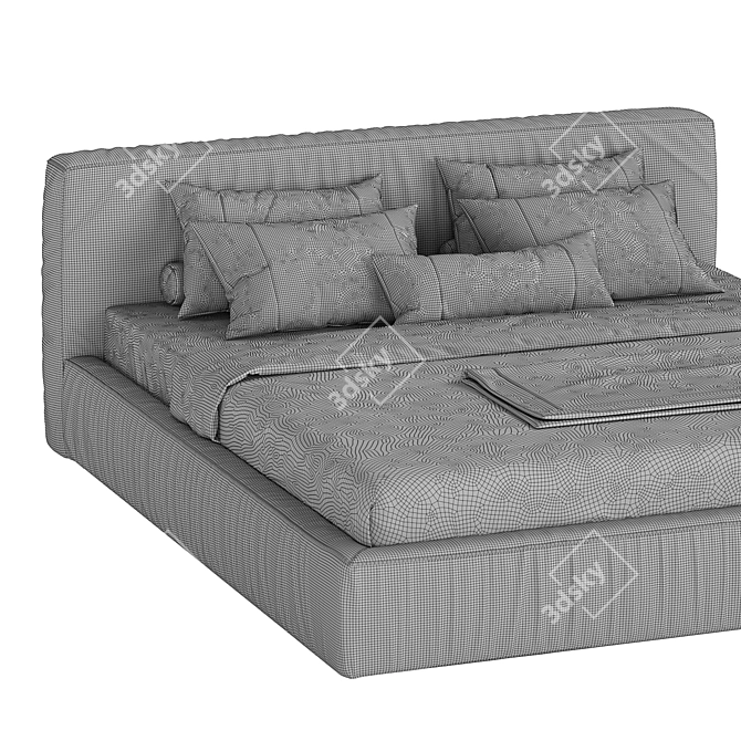 Jupiter Slim Bed: Comfy Camel Elegance 3D model image 10