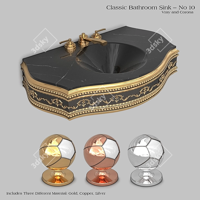 Vintage Basin Set | Vray & Corona 3D model image 1