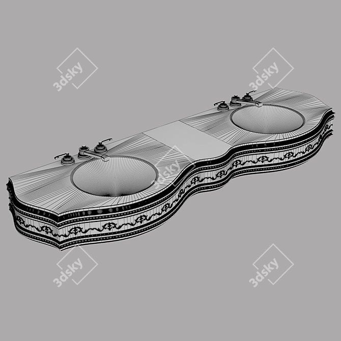 Vintage Wash Basin Set 3D model image 4