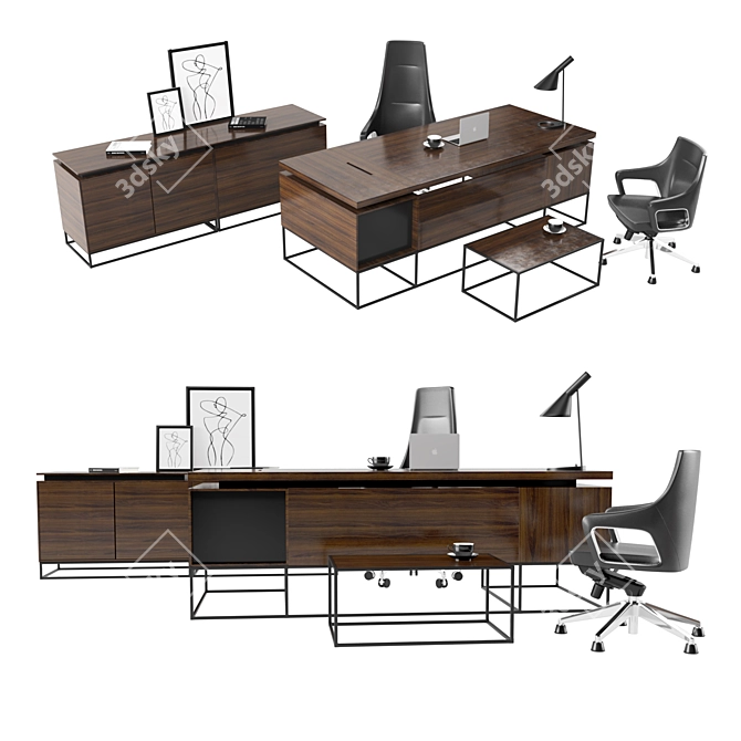 Executive Office Desk Manager 3D model image 1