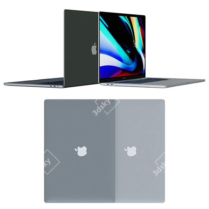 MacBook Pro 16: Silver & Space 3D model image 3