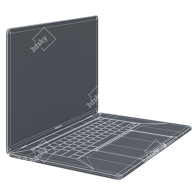 MacBook Pro 16: Silver & Space 3D model image 4