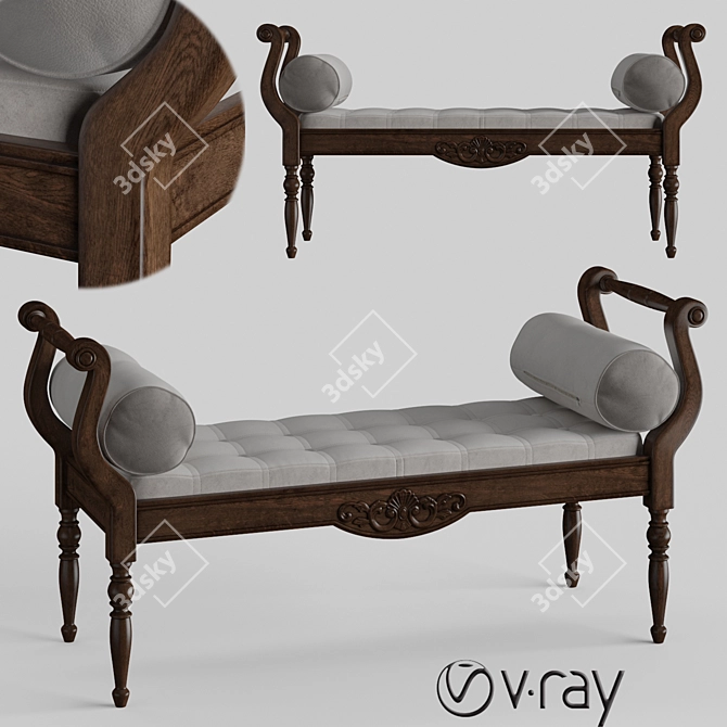 Modern Bench Seat 3D model image 5