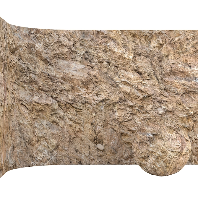 8K Tileable Stone Wall Rock Cliff 3D model image 4