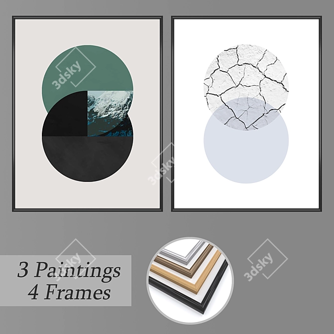 Modern Wall Art Set 1024 3D model image 1