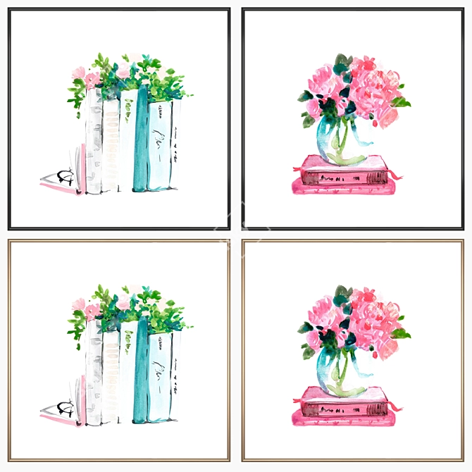 Modern Wall Art Set with Multiple Frames 3D model image 2