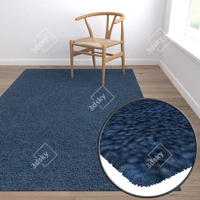 Luxury 3-Piece Carpet Set 3D model image 5