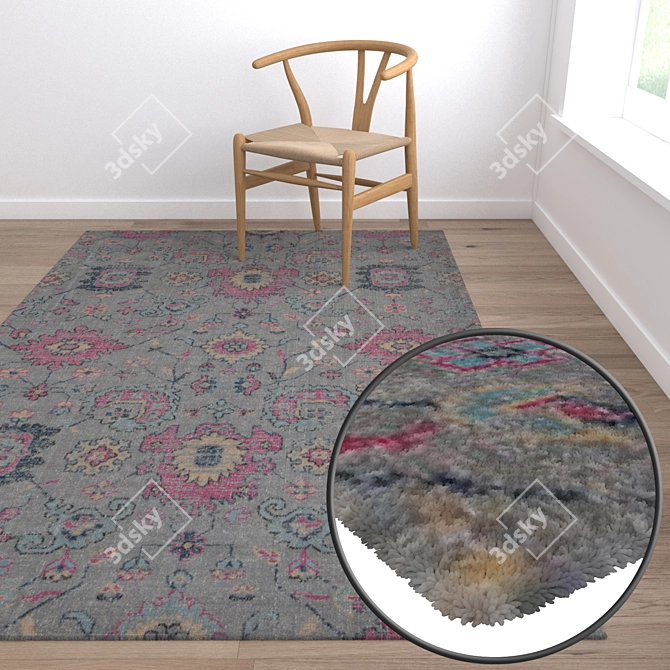 Luxury Carpet Set: 3 High-Quality Textured Designs 3D model image 5