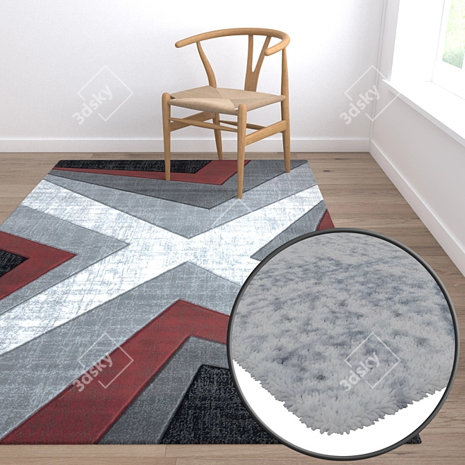 Luxury Carpet Set for Immersive Renderings 3D model image 2