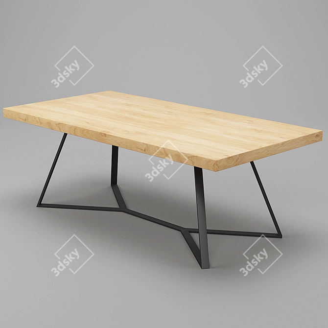 Modern Farmhouse Dining Table Set 3D model image 4