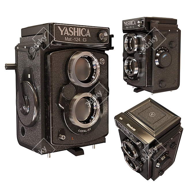 Vintage Yashica Camera: Capturing Time 3D model image 7