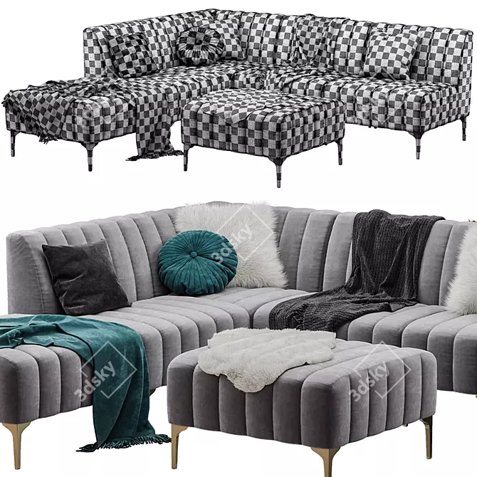 Cozy and Stylish: Pottery Barn Avalon Sofa 3D model image 5