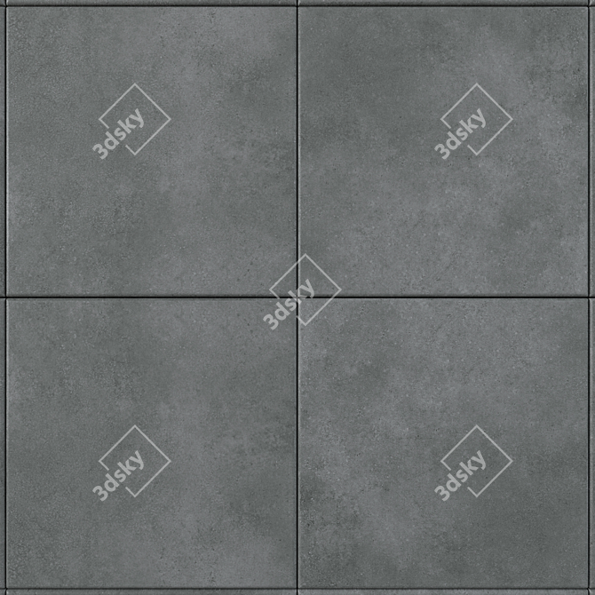 Anthracite Concrete Wall Tiles: Modern Elegance 3D model image 2