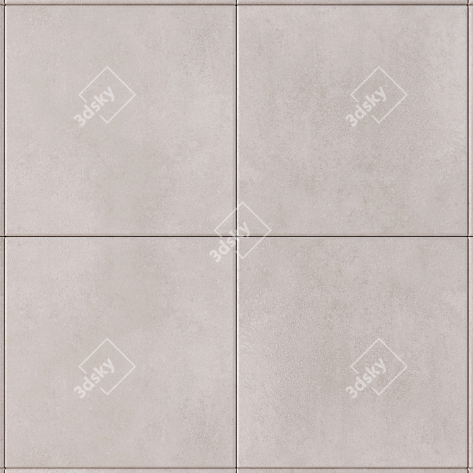 Concrete Beige Wall Tiles: Modern & Durable 3D model image 2