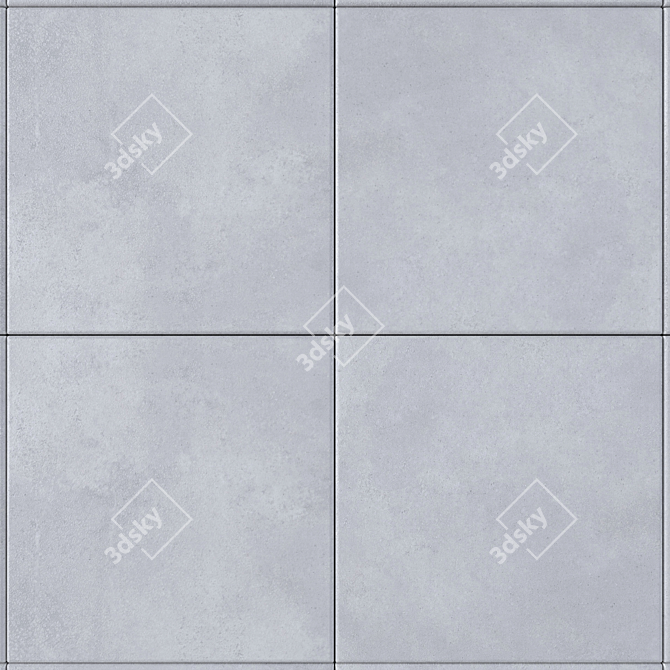 Concrete Grey Wall Tiles: Stylish and Durable 3D model image 2