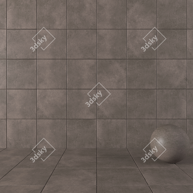 Modern Concrete Vizon Wall Tiles 3D model image 1