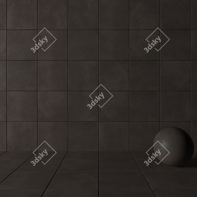 Modern Concrete Vizon Wall Tiles 3D model image 3