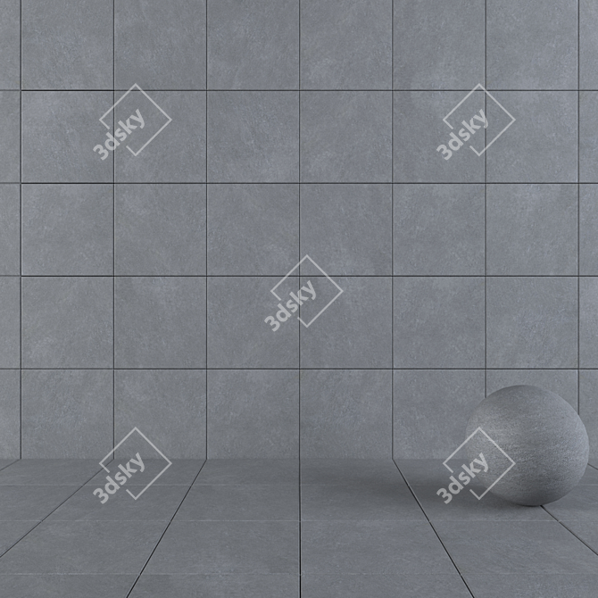 Urban Concrete Wall Tiles 3D model image 1