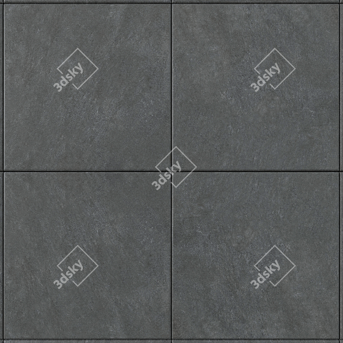 Cumulus Black Concrete Wall Tiles 3D model image 2