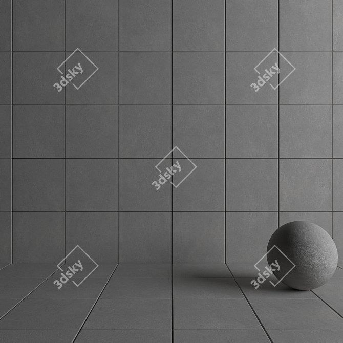 Cumulus Grey Concrete Wall Tiles 3D model image 4