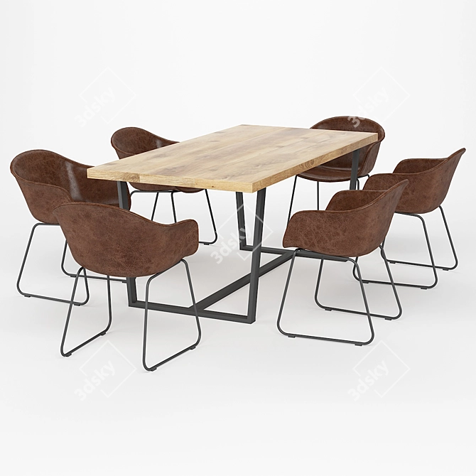Modern Dining Table Set 2013 3D model image 1