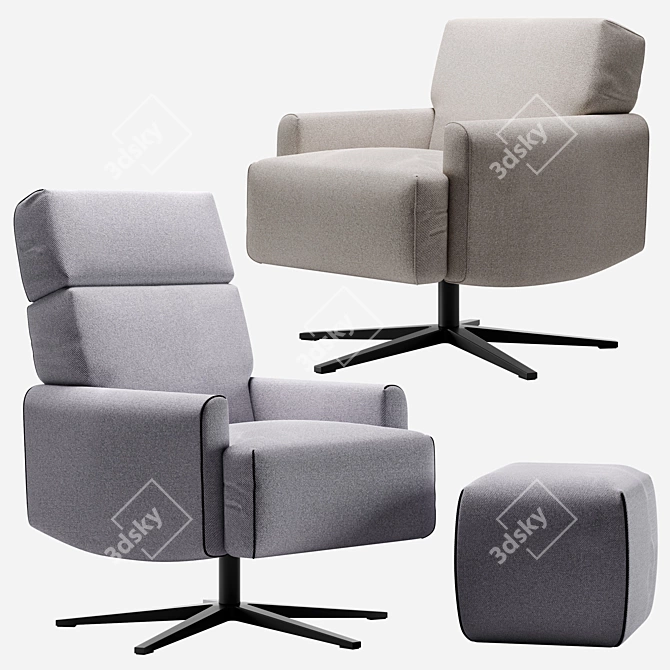 Cubi King Armchair: Modern Design, Perfect Comfort 3D model image 1